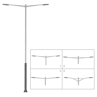 Stainless steel street lighting poles