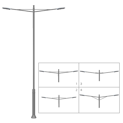 Steel street lighting poles