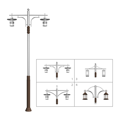 Stainless steel street lighting poles